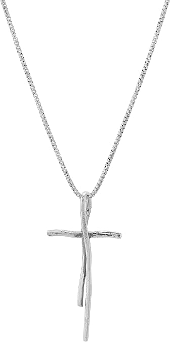 Silpada Hammered Cross Pendant Necklace for Women, .925 Sterling Silver Faith Jewelry, 18" + 2"