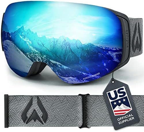 Wildhorn Roca Ski Goggles Men Women Anti-FogScratch 100% UV-Magnetic Lens-Snowboard Snow Goggles Men Women Adult