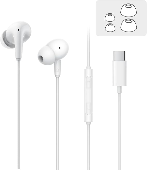 Edifier P230 USB-C Wired Earphones with 12.4mm Large Diameter Drivers, Hi-Res Audio Support, 24bit/96kHz DAC Built-in, EQ Adjustable with Dedicated App, IP54 Dustproof and Waterproof, Antibacterial