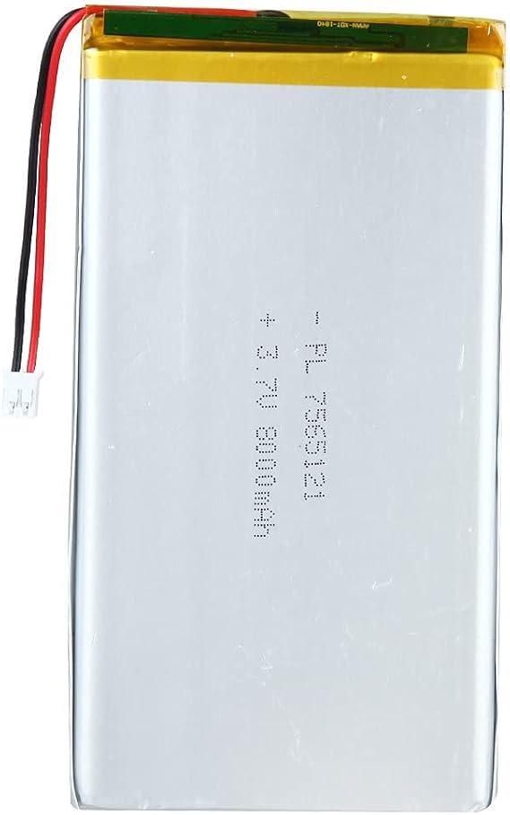 3.7V 8000mAh 7565121 LiPo Battery with JST PH2.0mm 2-Pin Connector