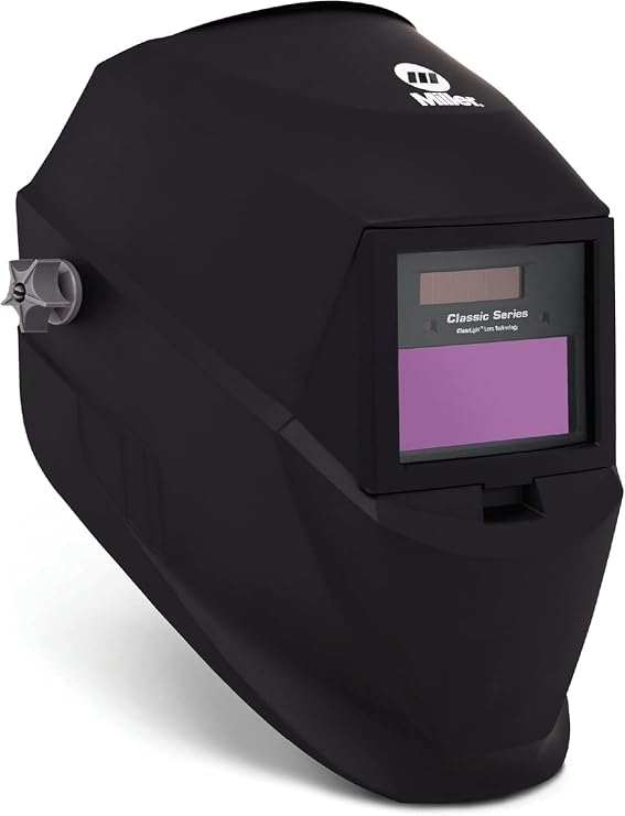 Miller Classic Series Welding Helmet, ClearLightTM, Shade 8-13, Black