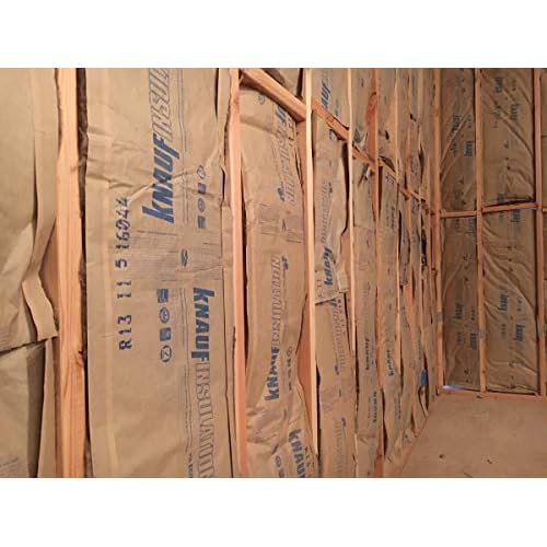 Knauf 1325 SQFT 10 Bags of R 13 Kraft Faced 15 by 105 Fiberglass Fits 2X4 Exterior Walls, Sound, Non-Living Space, Interior Wall
