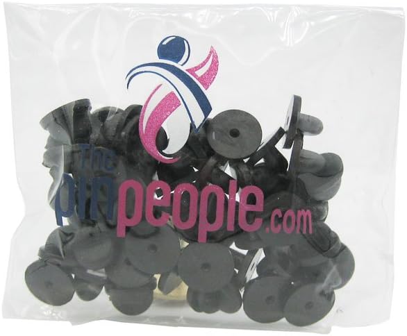 Black PVC Rubber Pin Backs Pack of 50