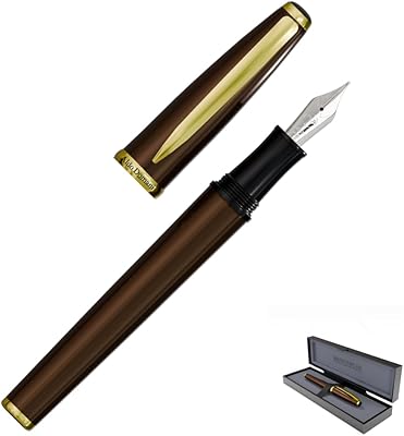 Monteverde USA Aldo Domani Fountain Pen Brown Fine Nib Free 15ml Ink Bottle, Converter & 2 Cartridges Gift for Fountain Pen Lovers