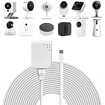 JESSY 30FT Power Extension Cable Charger for Wyze Cam V3, Wyze Cam Outdoor, Blink Outdoor, Yi Camera, Simplisafe, Arlo Essential, KasaCam, Weatherproof Charging Cord with Adapte for Security Camera