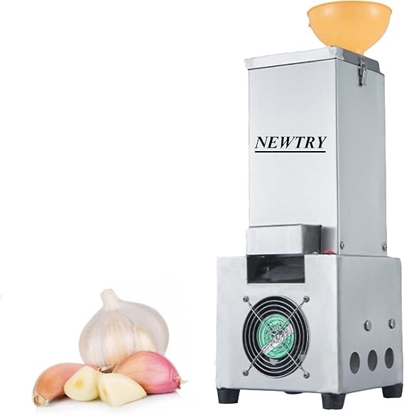 NEWTRY Commercial Garlic Peeling Machine Electric Automatic Peeler 200w 55lb/h Powerful Stainless Steel Garlic Peeling Labor-saving for Household Restaurant Barbecue Shop Hotel