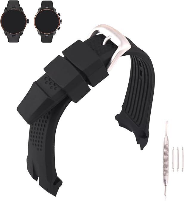 24mm Rubber Watch Bands Compatible Fit for Citizen Ecosphere AW1475 AW1476 AW1477 AW1479 AW1505 CA4154 CA4155 CA4156 CA4157 CA4159 CA4159-03E CA4275 Replacement Silicone Strap Wirstband for Men and Women Bracelet Watch accessories(