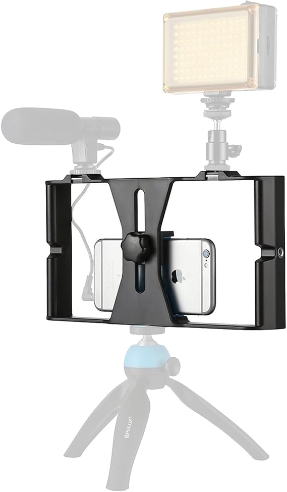 Coverzone Cep Telefonu için Tutucu Kafes, Canlı Yayın Vlog, Kick, Youtubes Için Mini Taşınabilir Panel, Kıskaçlı Telefon Tutucu, YouTube ve Yayıncı Telefon Sabitleyici PU3007 (PU3007 - Kırmızı)