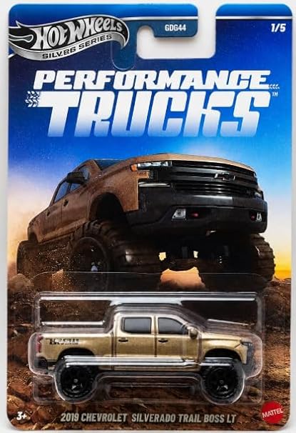 Hot Wheels Gümüş Serisi Performans Kamyonları 2019 Chevrolet Silverado Trail Boss LT [Tan] 1/5-1:64 Ölçekli Diecast Oyuncak Araç