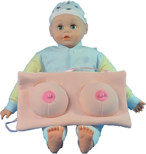 Breastfeeding Educational Tool, 60cm Real Dolls and Artificial Breast Models, 2 in 1 Women's Breast Model and Infant Care Model Set, for Lactation Teaching Nursing Trainning
