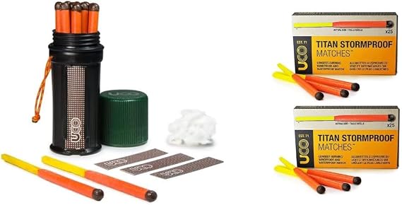 UCO Titan Stormproof, Waterproof & Windproof Match Kit with Two Refill Packs