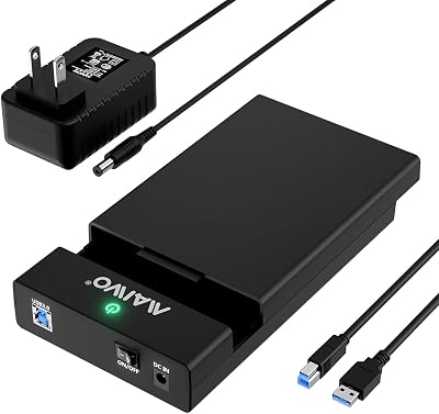 MAIWO External Hard Drive Enclosure for 3.5 2.5 Inch SATA HDD SSD, USB 3.0 to SATA Converter Case Reader with 12V 2A Power Adapter, Tool-Free, Support 24TB HDD & UASP