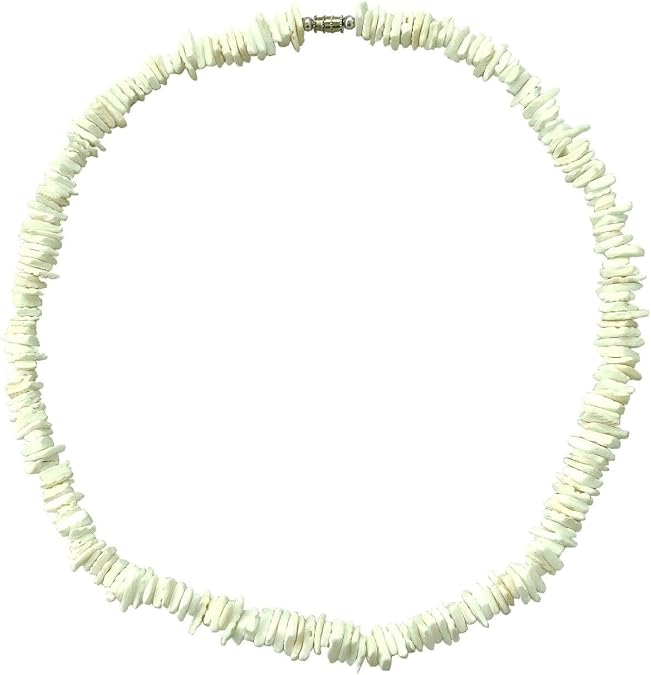 White Hawaiian Puka Shell Surfer Necklace Beach Choker