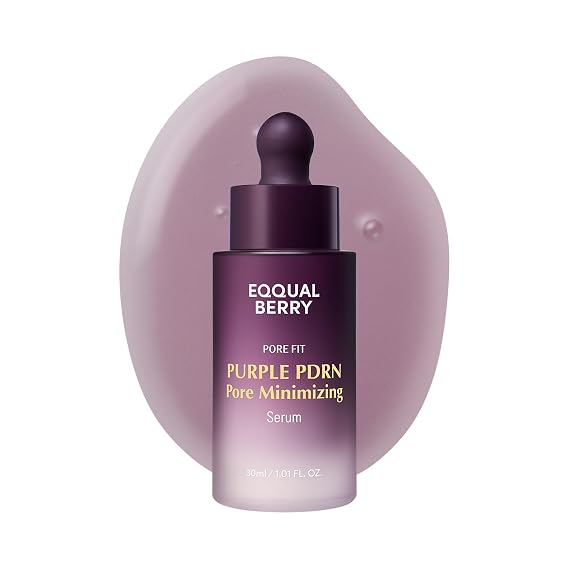 EQQUALBERRY Purple PDRN Pore Minimizing Serum Vegan Collagen & Peptides for Pore Refining & Skin Elasticity | Niacinamide & CICA Exosome for Calming | Korean Glass Skin, 1.01 FL OZ