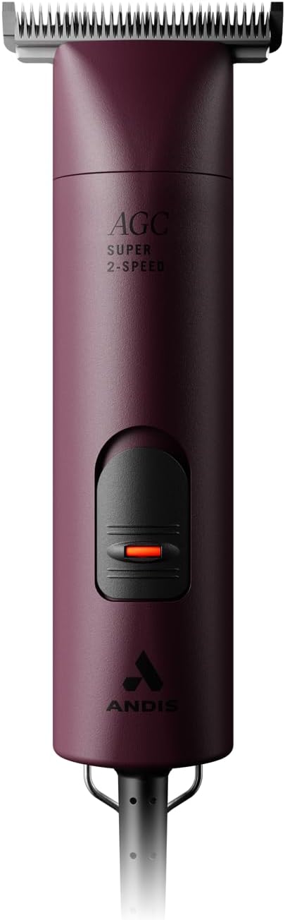 Andis 23330 AGC Super 2-Speed Horse Clipper, Includes T-84 Blade, Burgundy