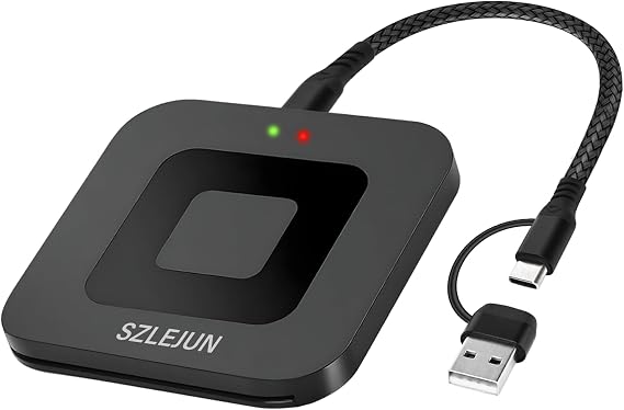 CAC Reader USB/Type-C - DOD Military CAC Smart Card Reader for Win/Mac/Linux/Android- PIV, PKI, EMV, eSIM, eID,Java Card Compatible with Testing Tools & SDK