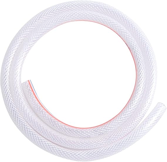 Ququyi PVC 1" ID x 1-1/4" OD Braided Clear Flexible PVC Tubing Soft for Four Seasons Vinky Tube, Reinforced Vinyl Hose for Water Discharge& Oil Transfer, 3.28ft