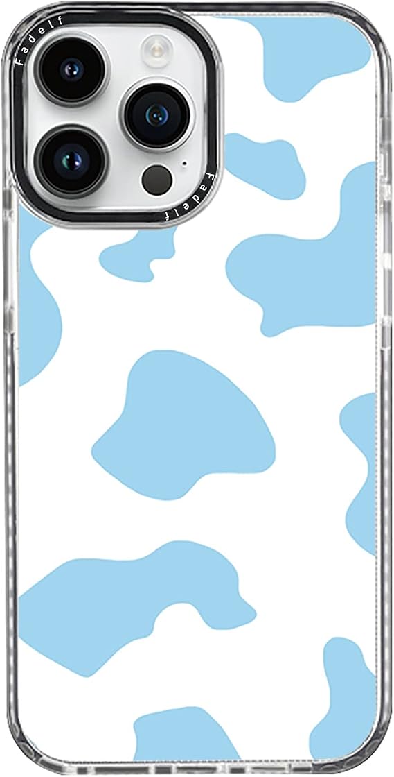 Case for iPhone 11 Pro Case - Blue Cow Print Pattern Soft TPU Shockproof Protective Phone Case