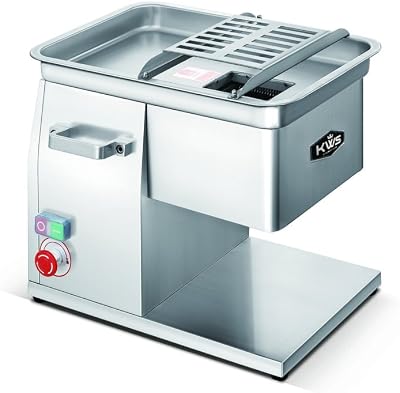 KWS SL-48 1320W 1.8HP Electric Stainless Steel Fresh Meat Cutter for RestaurantDeliButcher Shop 3mmBlade Thickness Variation Available