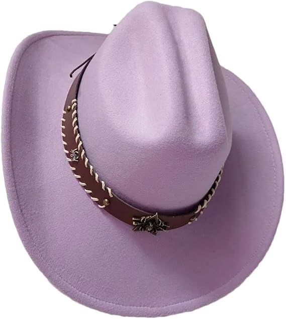 Mens Western Cowboy Hat - Antique Copper Finish With Rolled Brim, Ethnic Style Cowboy Hat