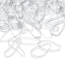 Eboot 500 Pcs Clear Hair Elastic Rubber Bands 1.2 Inches in Diameter & 3 mm in Width Mini Rubber Bands, Easy Glide Hold Styling Small Hair Ties Ponytail Elastics Holders for Braids