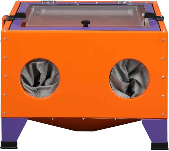 25 Gallon Bench Top Portable Sand Blaster Cabinet Kit | 40-80PSI ,5CFM Power Sand Blasters, Heavy Duty Steel Construction, w/Spray Gun, For Rust Removal, Stain, Paint