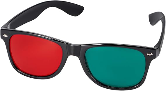 3D Glasses, Black Frame Red Green 3D Viewing Glasses for Dimensional Anaglyph TV Movie DVD Game and Amblyopia Training Eyeglasses.