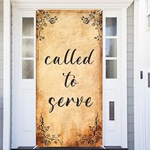 Called to Serve Banner Backdrop Background Black Yellow LDS Missionary Call Mission Call Theme Decor for Mission Farewell Party Back to School Party Favors Supplies Decorations Photo Booth Props