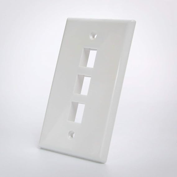 Keystone Wall Plate White 3 Port