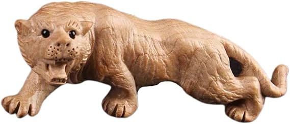 Wood Carved Tiger Ornament Creative Hand Carved Wood Decoration