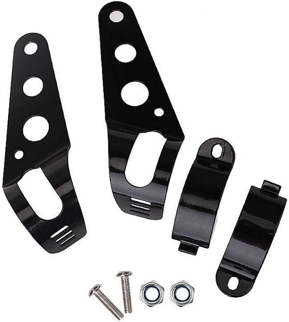 Etopars Black Universal Motorcycle Motorbike Headlight Lamp Mount Bracket Housing 31mm-39mm Mounting Clamps