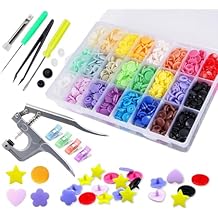 Snap Button with Snap Pliers Set,Lemonfiter 460 Sets Snap Fasteners T5 Plastic Buttons,23 Colors No-Sew Starter Button Fastener Set for Clothing Diapers Bibs Rain Coat Crafting