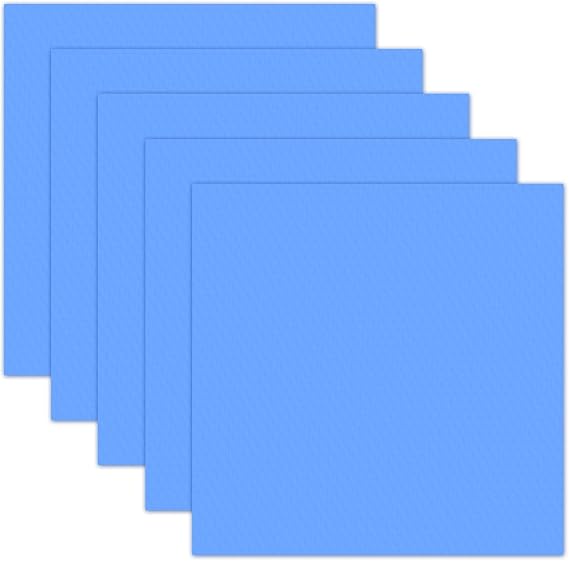 5pcs 100 x 100 mm Thermal Pad, Silicone Thermal Pad Including 0.5 mm, 1 mm, 1.5 mm, 2 mm, 3 mm Thickness Thermal Conductive Pads for Laptop Heatsink CPU GPU SSD IC LED Cooler