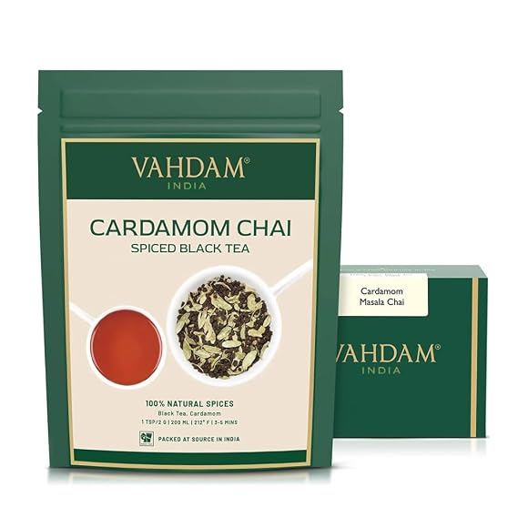 VAHDAM Cardamom Chai Tea Loose Leaf (3.53oz|50+ Cups) Indian Masala Chai