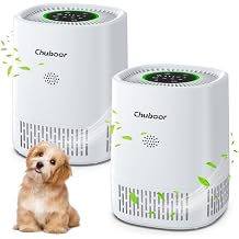 Chuboor Air Purifiers for Home Bedroom, up to 1200 Sq Ft,H13 True HEPA Filter Air Cleaner for Pets Office desktop Living Dorm Room Smoke Kitchen-2 pack
