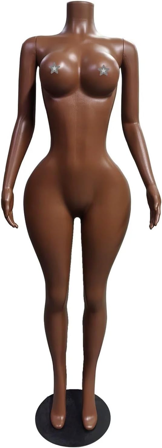 Full Body Female Mannequin, Brown Mannequin Dress Form with Stand, for Lingerie, Swimwear, Dresses & Clothing Display