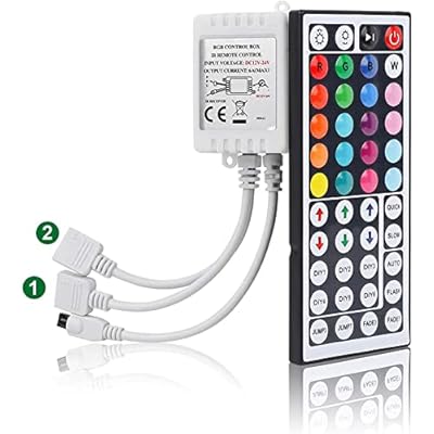 SUPERNIGHT RGB Light Strip Remote Controller, 2-in-1 4 Pin Dimming Dimmer Brightness Flash Mode Control Options for LED Tape Light,12V DC LEDs Rope Lighting 2 Ports