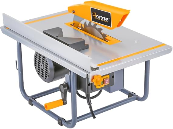 Hoteche 8-Inch Portable Table Saw, 720W Compact Benchtop Table Saw with 20T Carbide Tipped Blade, Precision Electric Woodworking Saw for Home Workshop & DIY Projects
