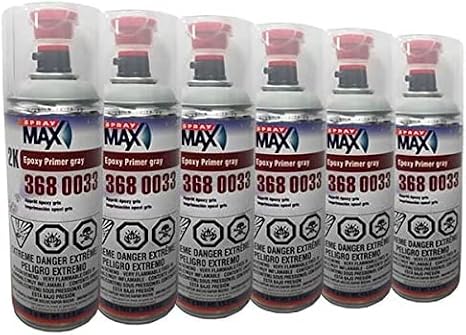 Spray max 3680033, 2K Epoxy Rust-Cure Primer, Gray, Aerosol (6)