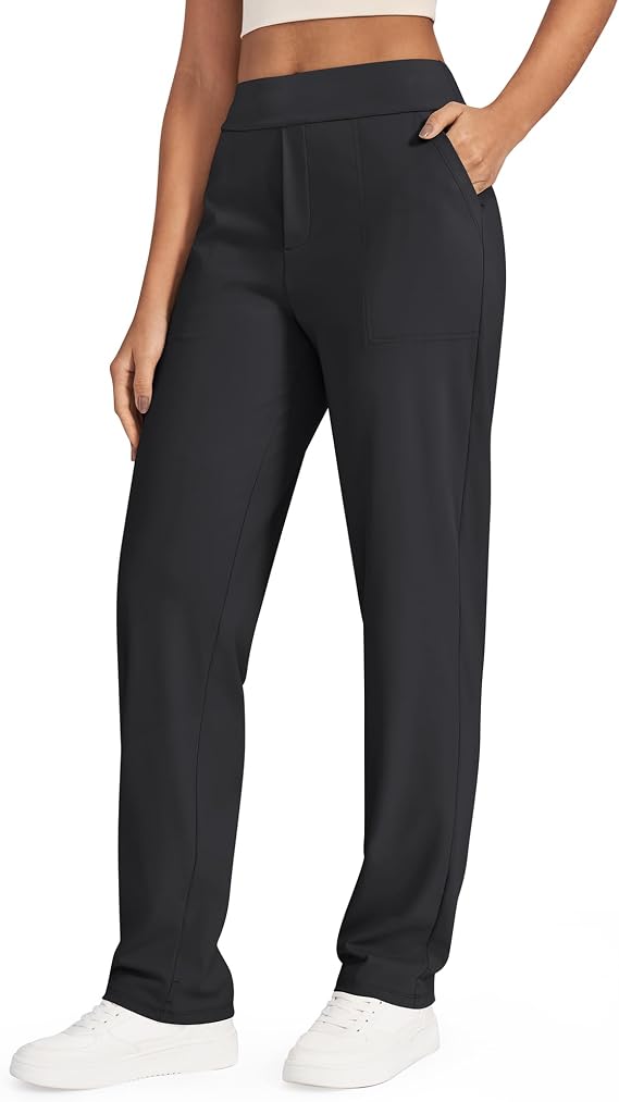 G4Free ShiftReady Women's Dress Work Pants with Pockets Yoga Straight Leg