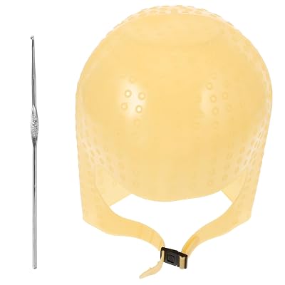 Silicone Frosting Hair Cap with Needle - Reusable Highlight Cap for Hair Coloring Non-Slip Comfortable Design for Salon and Home Use 9X6.7 Inches