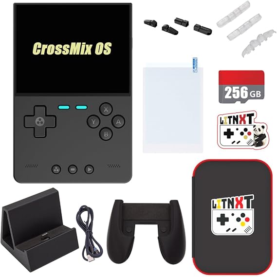 TRIMUI Brick CrossMixOS Handheld Game Console, LITNXT Retro Game Console Portable Retro Arcade Gaming System with Accessories, Birthday Xmas Gift for Adults