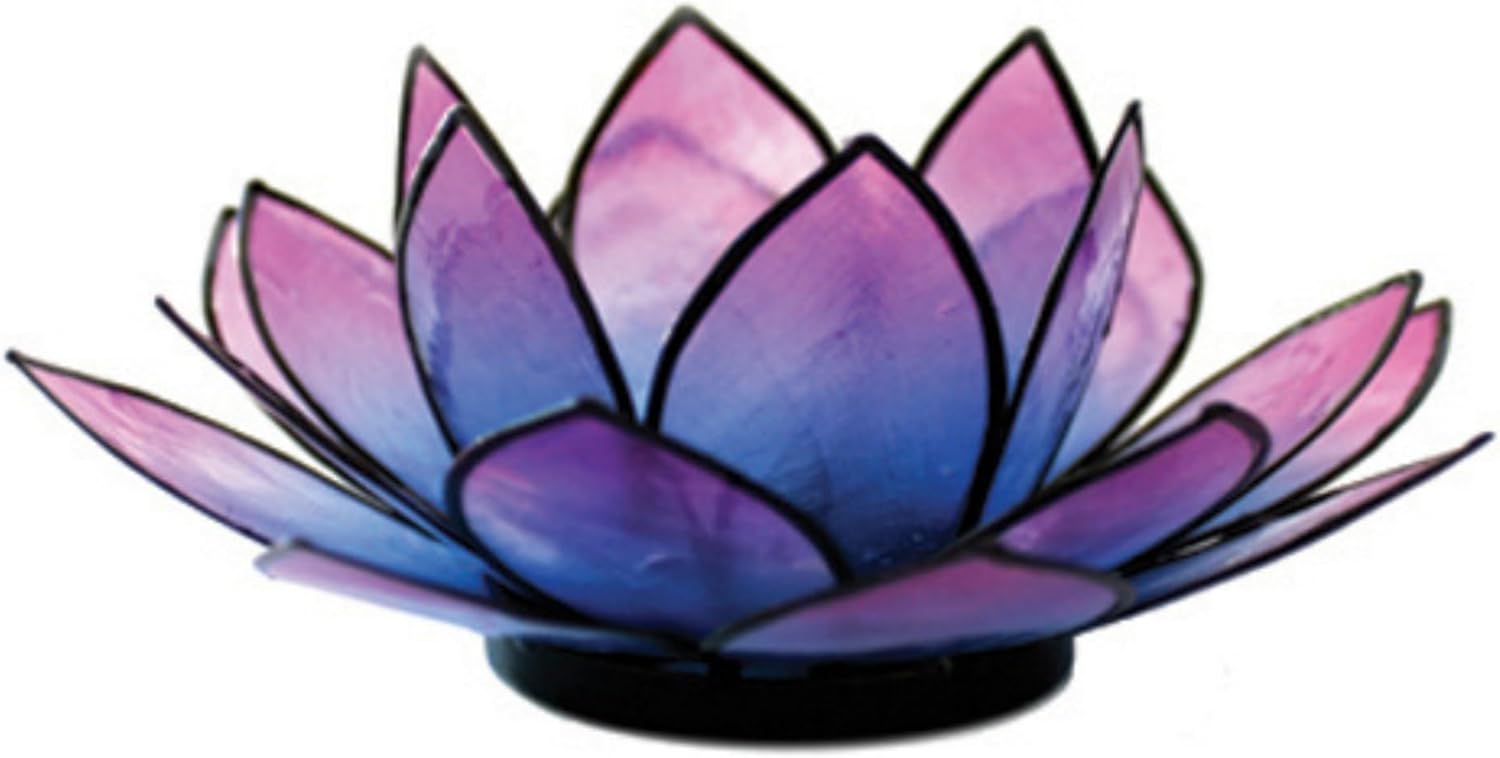 Om Gallery SoHo Lotus Tea Light Holder, PinkTurquoise