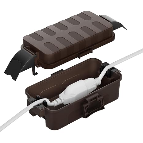 Flemoon Small Outdoor Electrical Box, IP55 Waterproof Extension Cord Cover