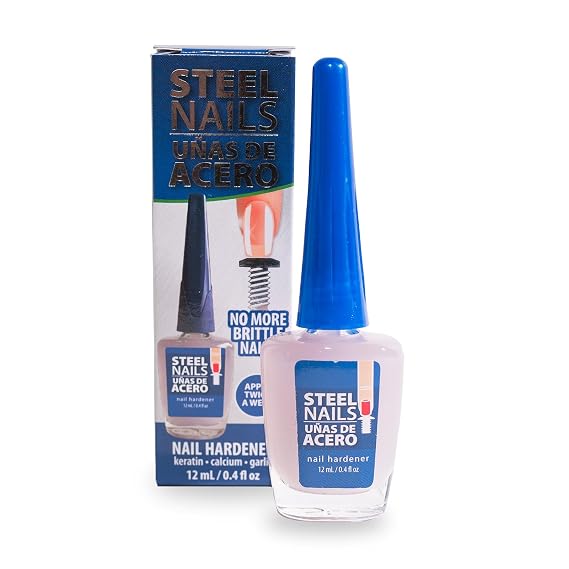 Steel Nails: Nail Strengthener & Clear Nail Polish for Damaged Nails, Hardener & Growth, Nail Repair, Keratin Treatment, Nail Growth Treatment Hard as Nails with Extra Strength.