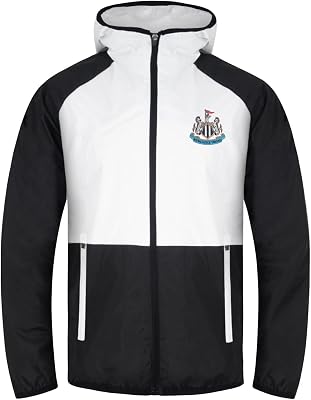 Newcastle United FC Official Gift Mens Shower Jacket Windbreaker
