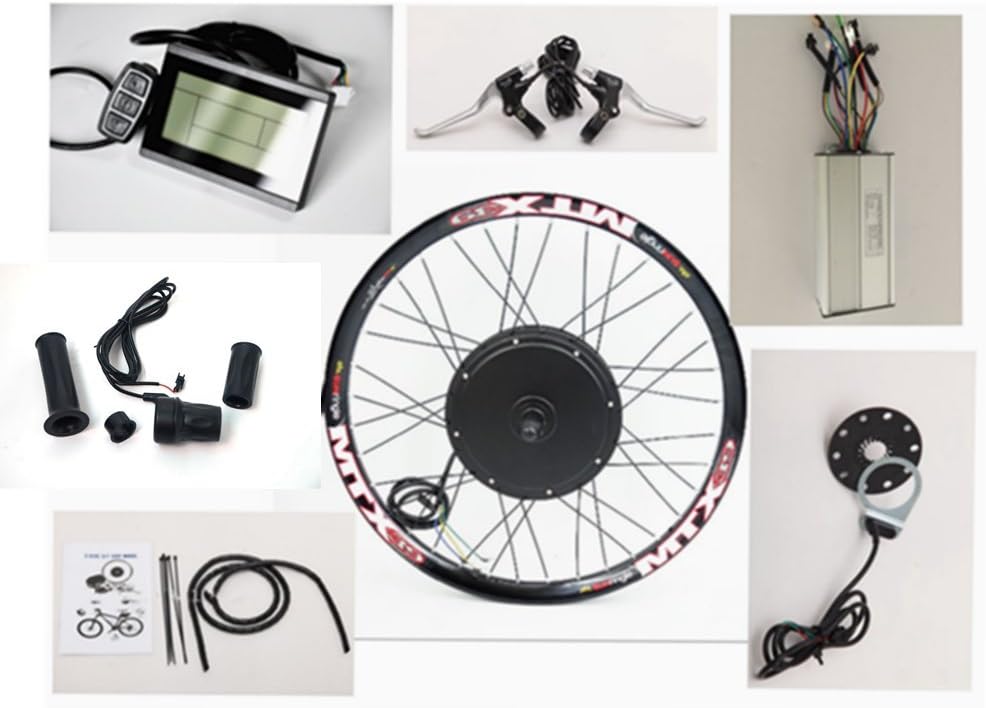NBPOWER 50KMH 36V48V 1000w brushless gearless hub Motor ebike Conversion kit, Sunringle MTX33 Bicycle 20-28 Double-Wall Alloy Rims, Brushless DC Sine Wave Controller with LCD Display