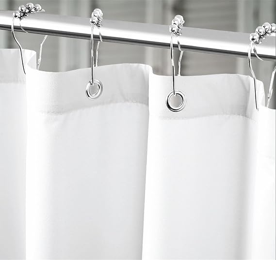Felisa Waterproof Fabric Shower Curtain Liner with 6 Weighted Magnets,72 x 72 inch Hotel Quality & Soft Cloth Shower Curtain,Washable White Shower Curtain Liner for Bathroom