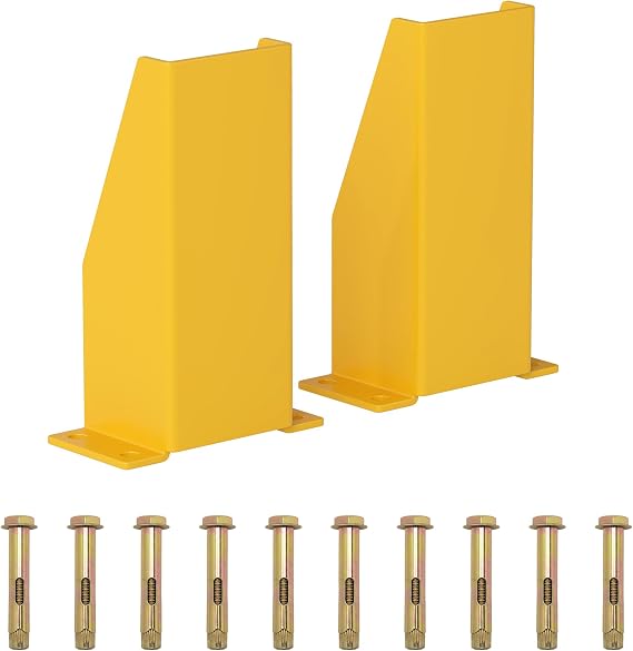 Nisorpa 12" Pallet Rack Post Protectors, 2 Pcs, with 10 Anchor Bolts