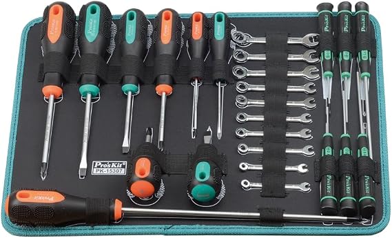 Pro'sKit Tool solutions PK-15307HM Electronic Tool Kit (220V, Metric) Aluminum Case Professional Engineer Repair Select Professional Tool Kit(PK-15307HM)